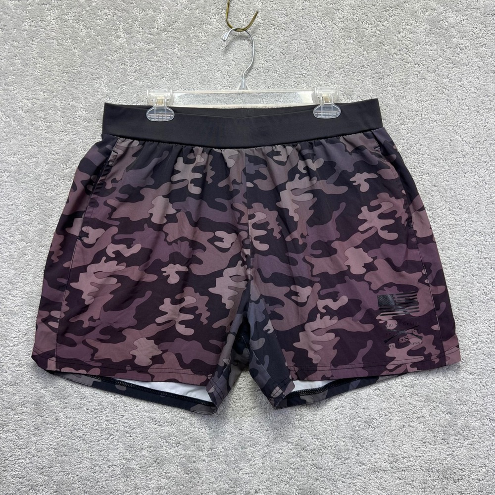 Grunt Style Shorts Mens XL Camo Purple Black Performance Training Athletic 5"